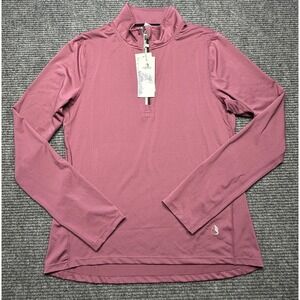 Icyzone Pullover Womens Large Pink 1/4 Zip Long Sleeve Running Athletic Top New